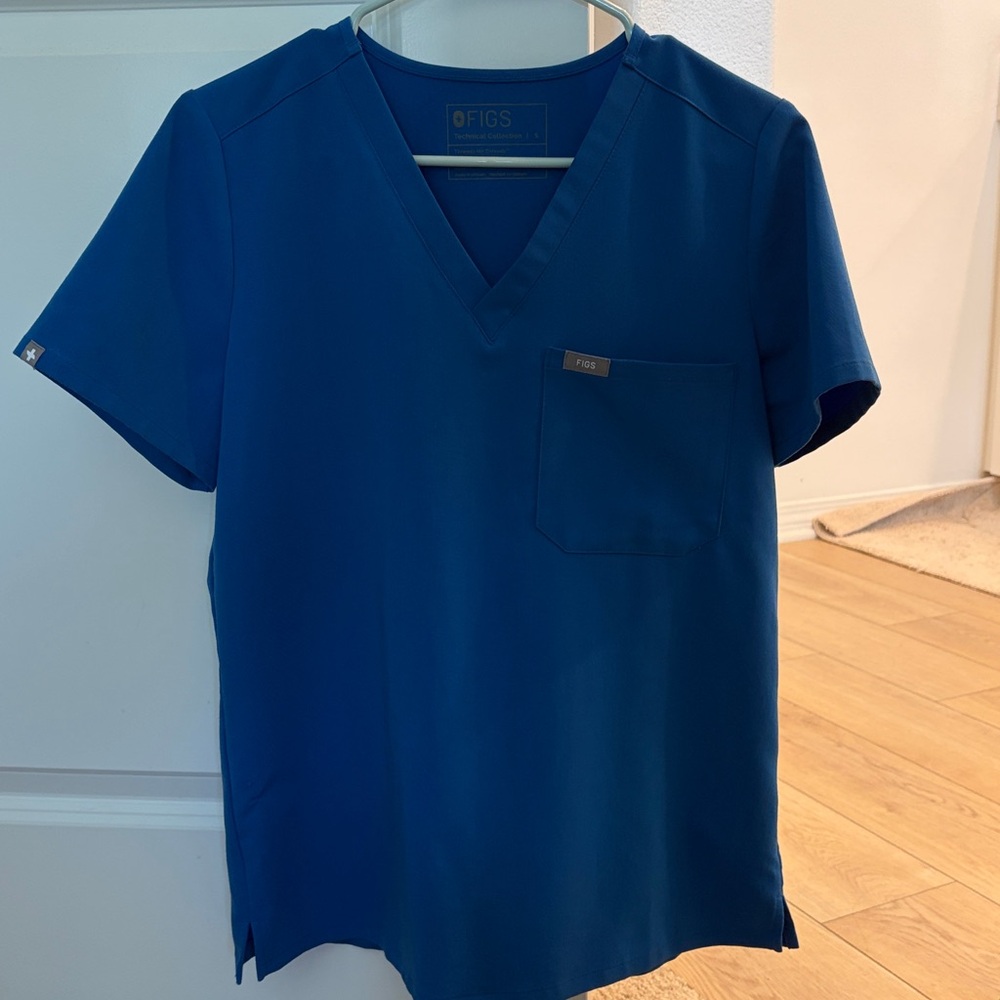 Figs Royal Blue Catarina Scrub Top